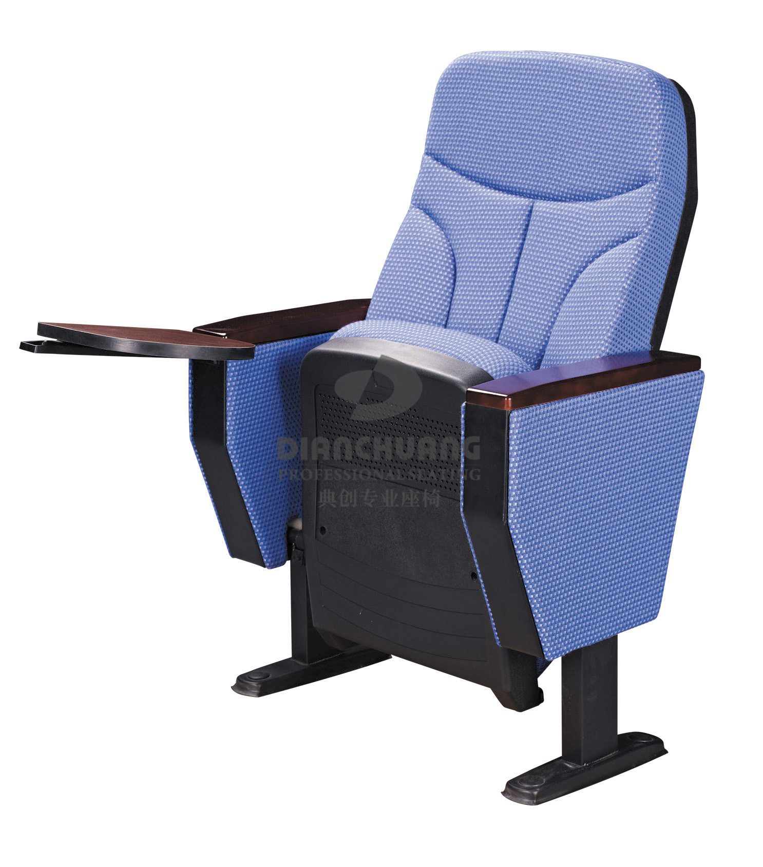 蓝色带写字板款礼堂座椅-DC4043