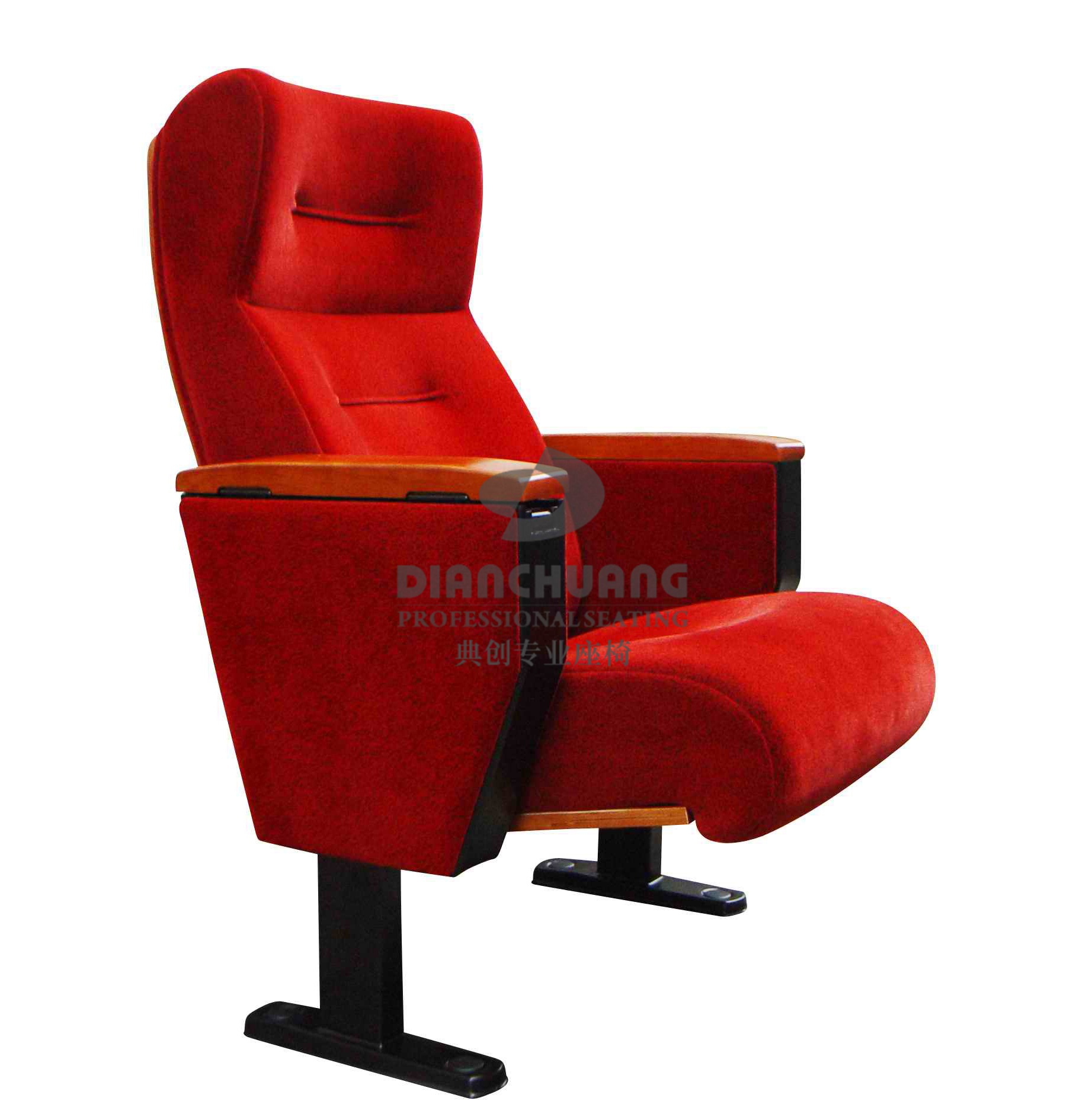 红款豪华固定脚礼堂椅子-5049
